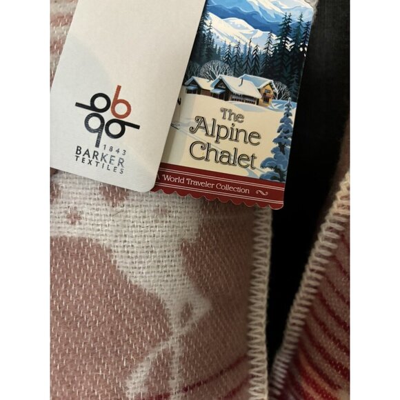 2 Barker Textiles Throw Pillows Wool Blend Down Fill Deer Snow 18x18 Christmas - Picture 3 of 5